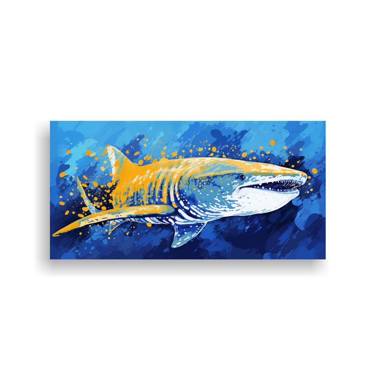 GENERICO - Cuadro Decorativo De Tiburón Ballena En Colores 60x30 Cm