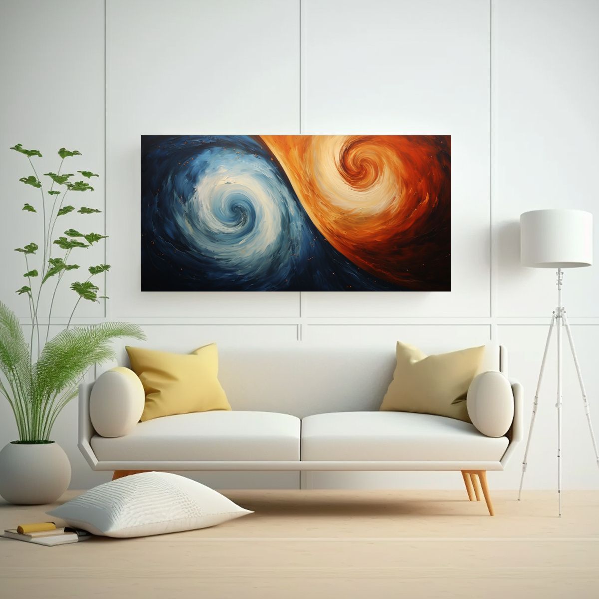 GENERICO - Cuadro Colores Exclusivo Yin Yang En Cosmología 80x40 Cm
