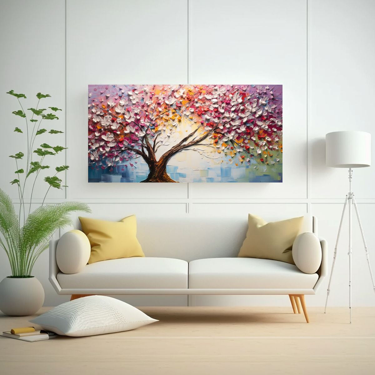 GENERICO - Pintura En Bastidor De Colores Del Arco Iris Con 100x50 Cm