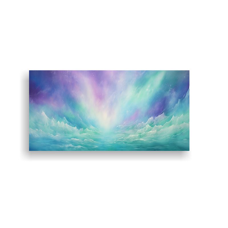 GENERICO - Pintura Abstracta Aurora Boreal Con Colores 80x40 Cm