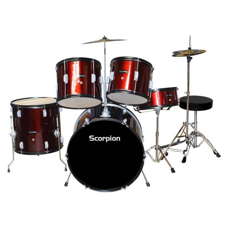 SCORPION - Bateria Adulto 5 Pzs Platillo  Piso- Rojo