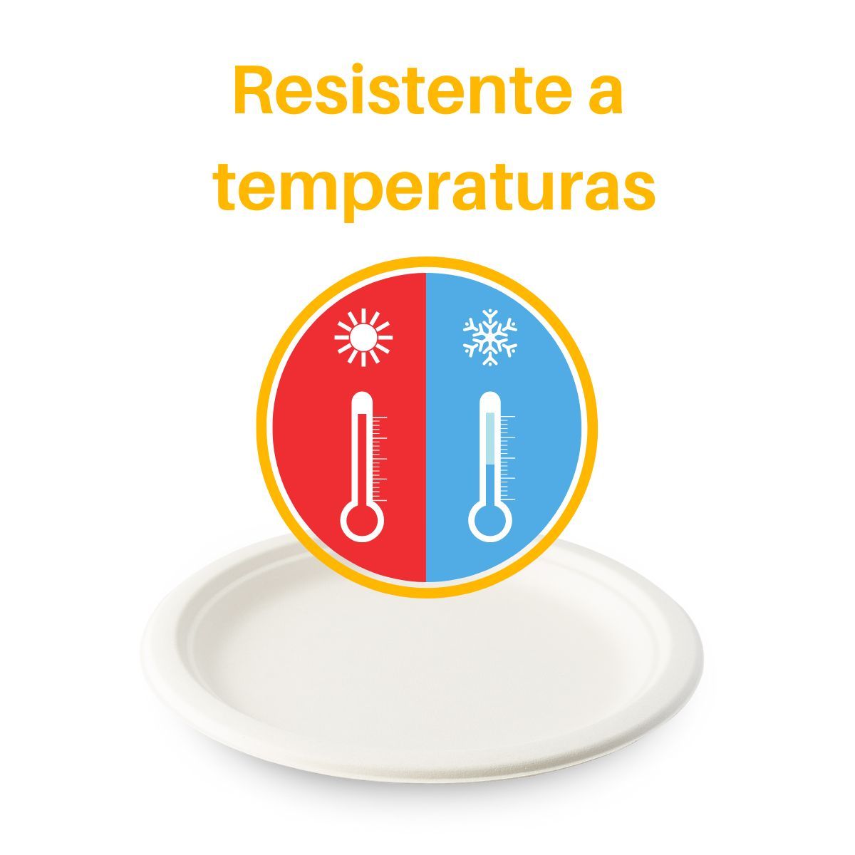 GENERICO - Platos Blancos Biodegradables de 23cm Pack 50 Unidades