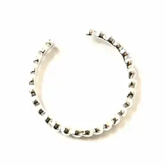 GOIA - Anillo Unisex Midi Pelotitas Ajustable Plata