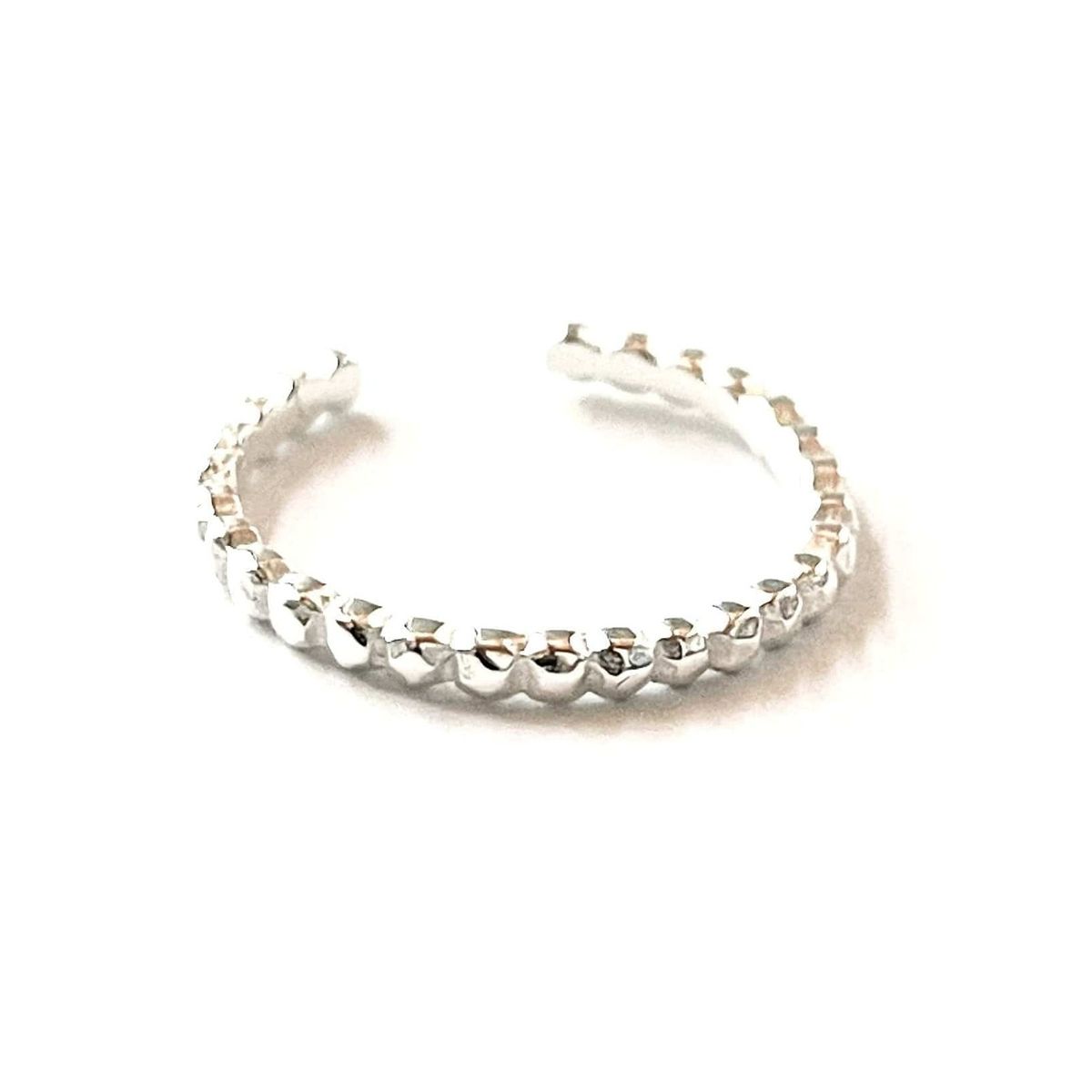 GOIA - Anillo Unisex Midi Pelotitas Ajustable Plata