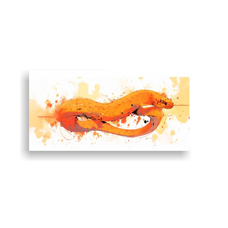 GENERICO - Cuadro Inspirador Rattlesnake En Colores Naranja 60x30 Cm