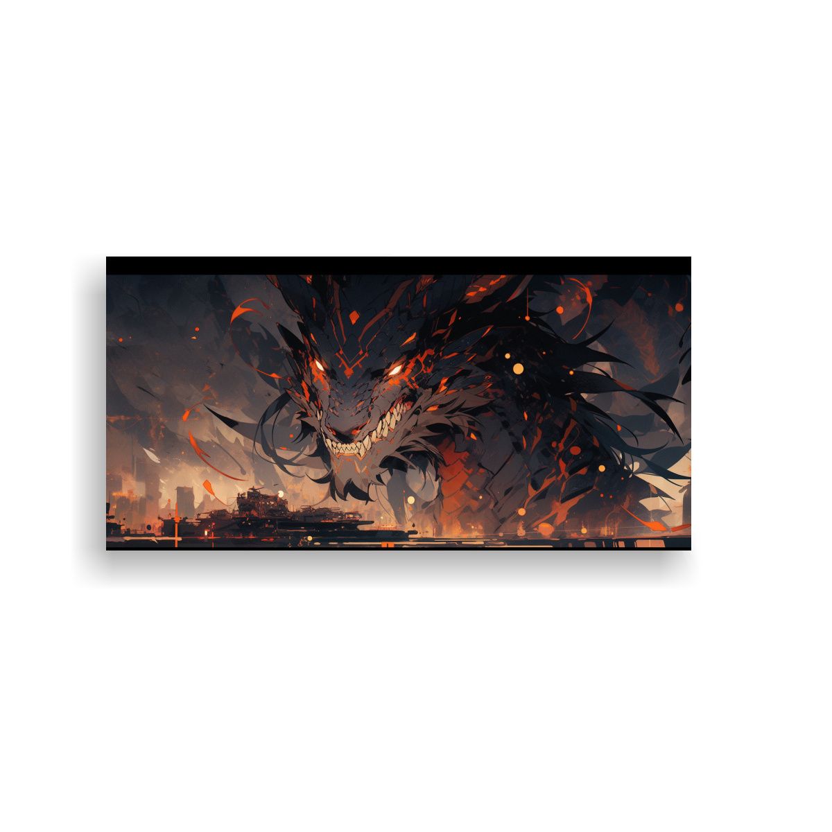 GENERICO - Cuadro Tema Cocina Dragon En Colores Vibrantes Y 100x50 Cm