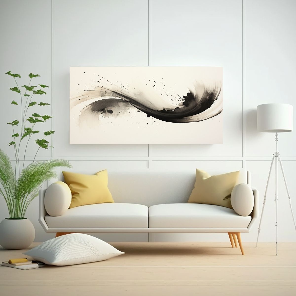 GENERICO - Cuadro De Arte Zen En Tinta En La Quietud 100x50 Cm