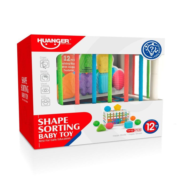 HUANGER - Rectángulo de Encaje y Sensorial Montessori 13 Piezas - Huanger