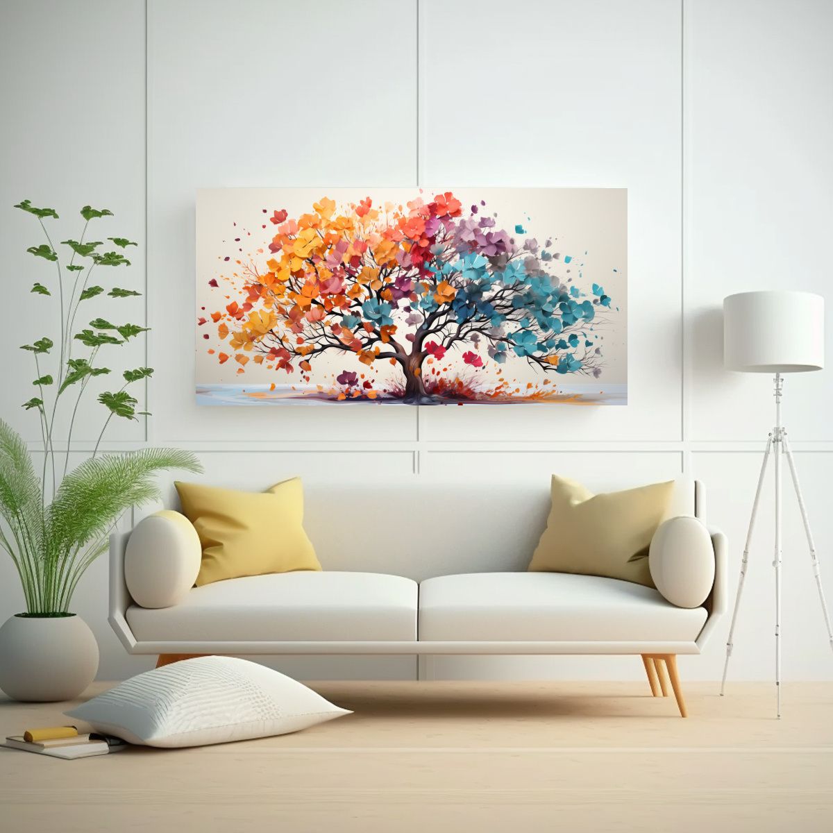 GENERICO - Pintura En Acuarelas De Un Árbol Acacia En 80x40 Cm