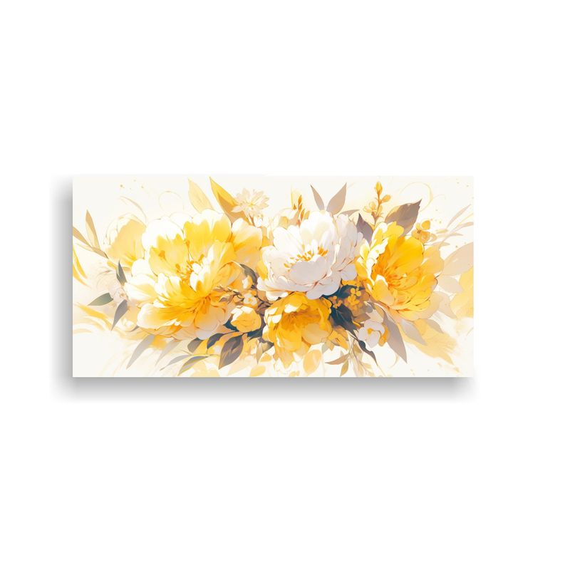 GENERICO - Arte Tela Canvas Sala Amarillo Y Blanco Ambiente 100x50 Cm