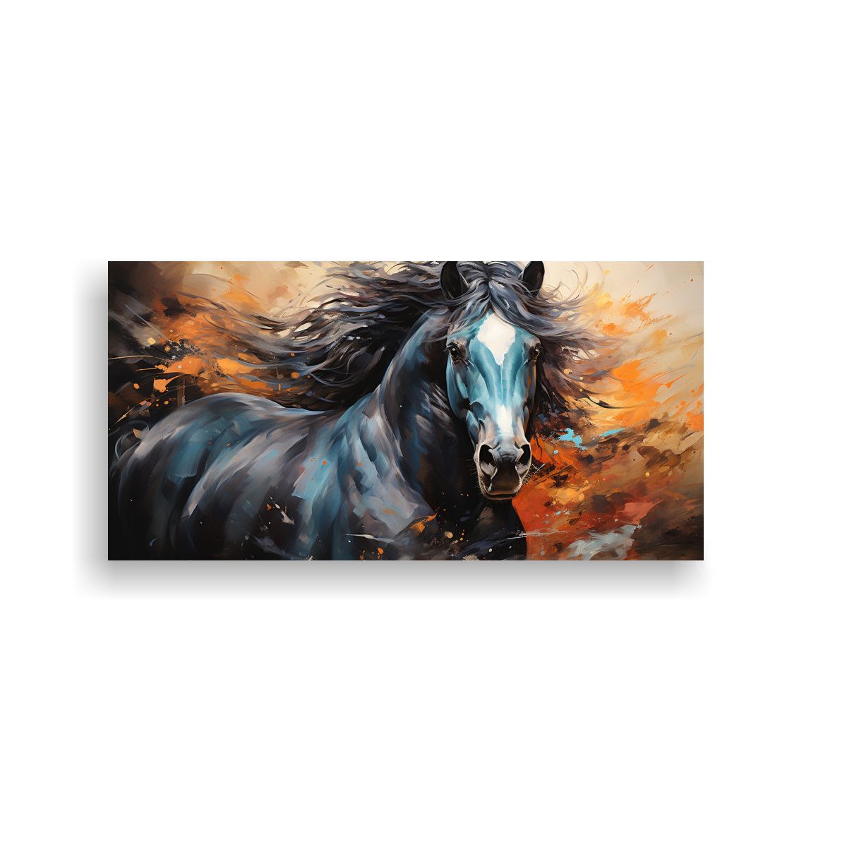 GENERICO - Lienzo Fotografía Barato Caballo Shire Estilo 100x50 Cm