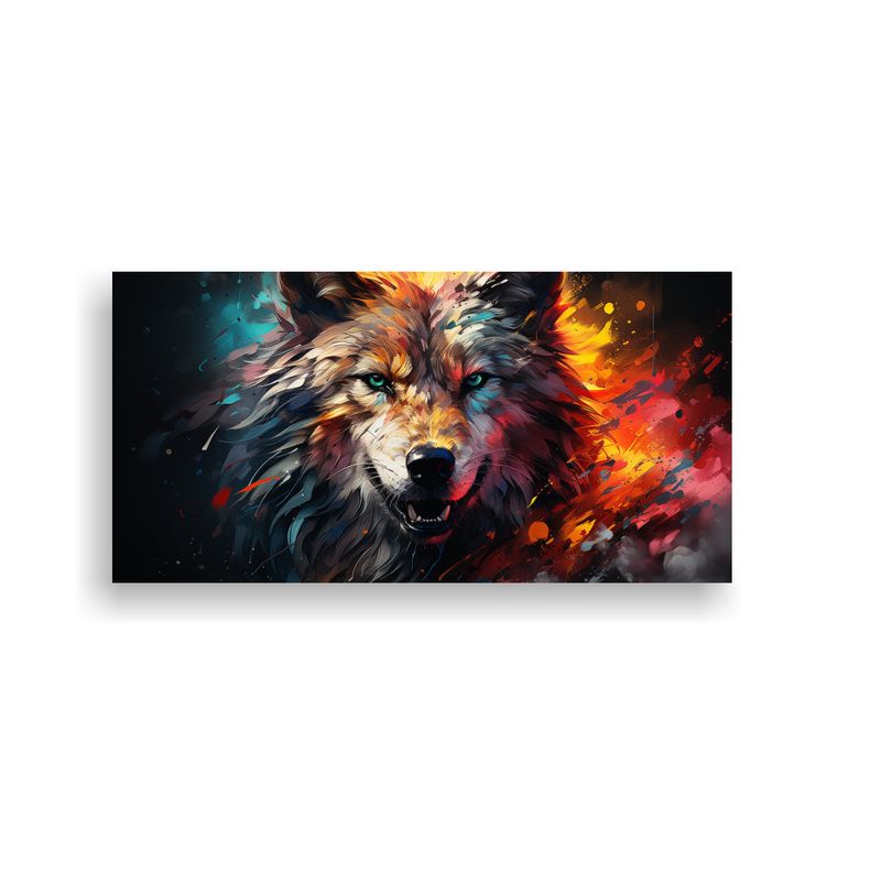 GENERICO - Pintura Al Estilo óleo Colorida De Lobo En 80x40 Cm