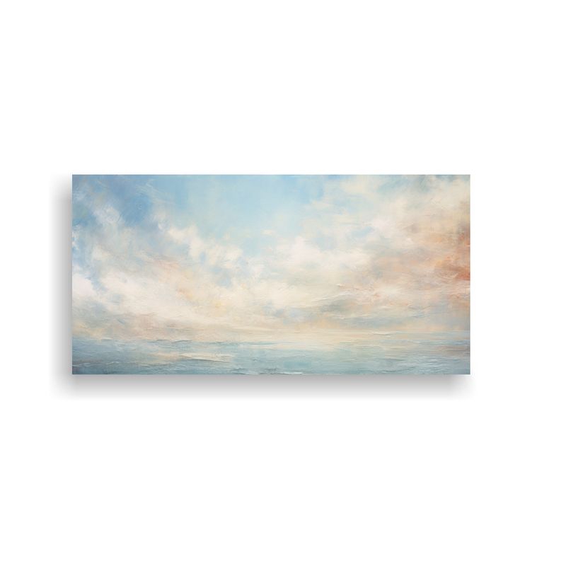 GENERICO - Cuadro Abstracto Venta Simétrico Mar Y Cielo En 80x40 Cm