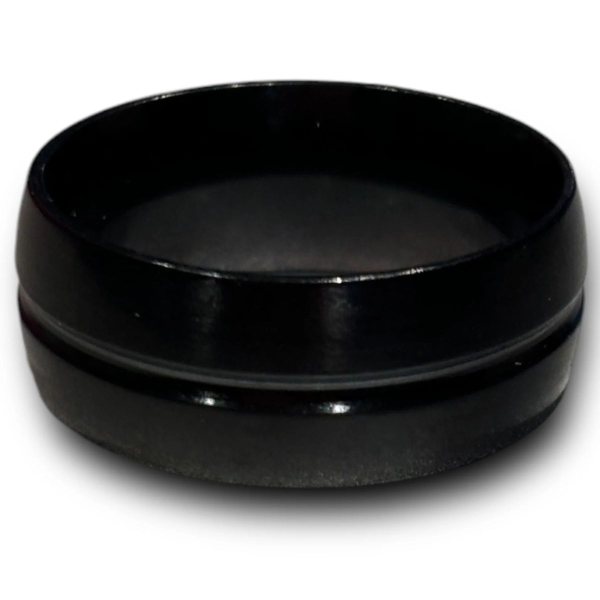 GOIA - Anillo Unisex Geométrico Calada - Acero Inoxidable - Negro