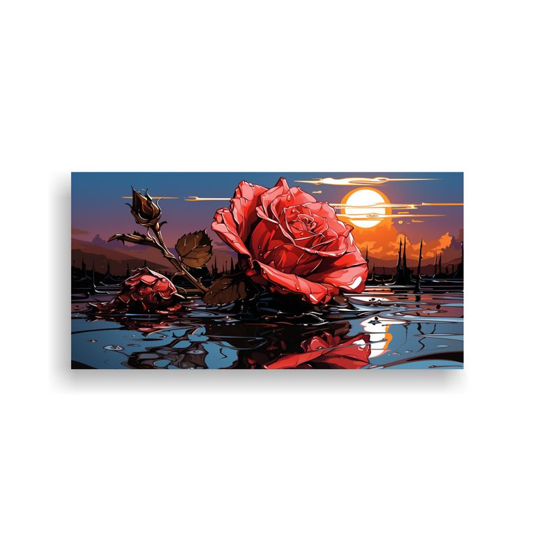 GENERICO - Cuadro Lienzo Estilo Galería Equilibrio Rosa 80x40 Cm