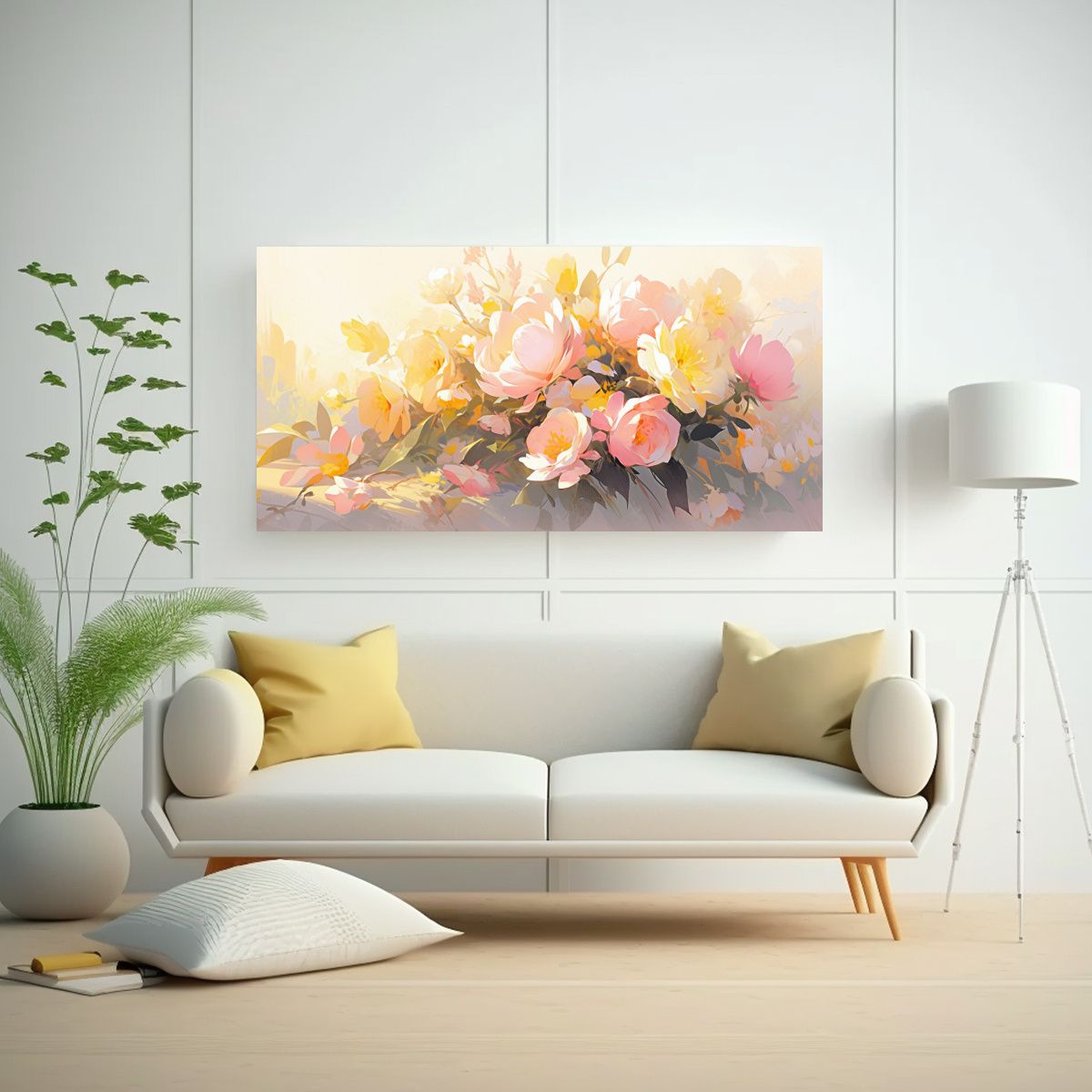 GENERICO - Pintura En Lienzo Estilo Galería De Flores 80x40 Cm