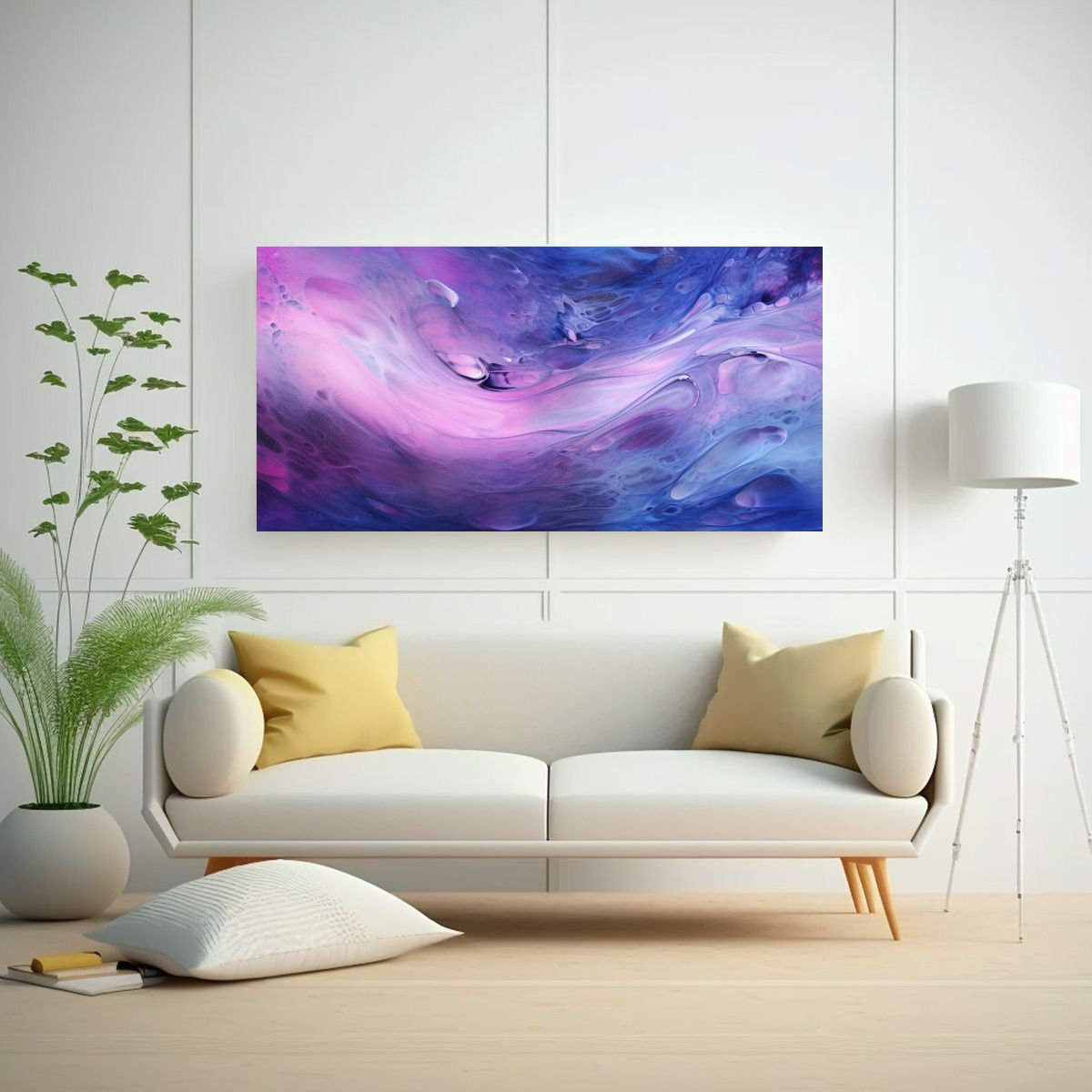 GENERICO - Cuadro Decorativo Dinámico En Tonos Morados Y 60x30 Cm