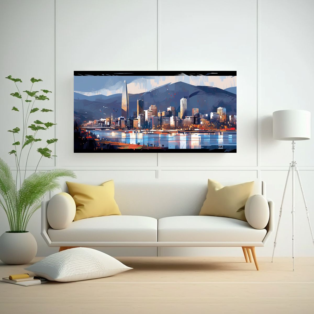 GENERICO - Pinturas Decorativas En Tonos Marrón Y Azul En 100x50 Cm