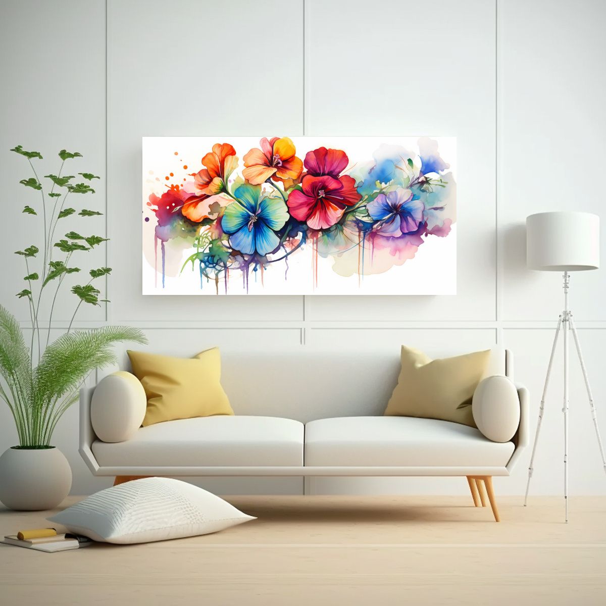 GENERICO - Cuadro Dibujo Simplicidad A Geranium Rainbow 100x50 Cm