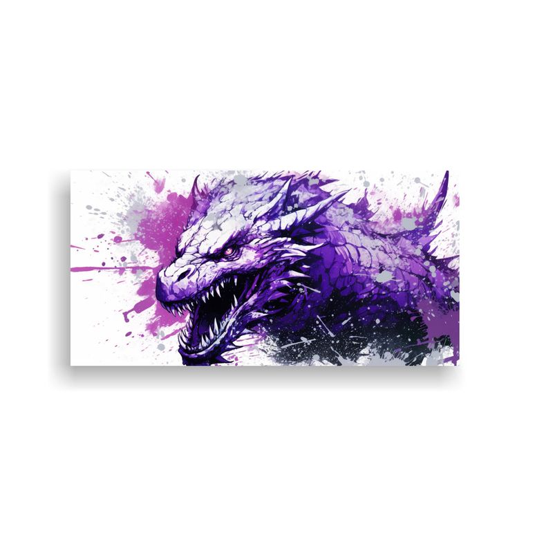 GENERICO - Pinturas Decorativas De Dragón En Tonos Morado Y 60x30 Cm