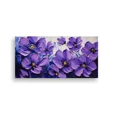 GENERICO - Imagen Mural De Arte En Lienzo Flores Púrpuras Y 80x40 Cm