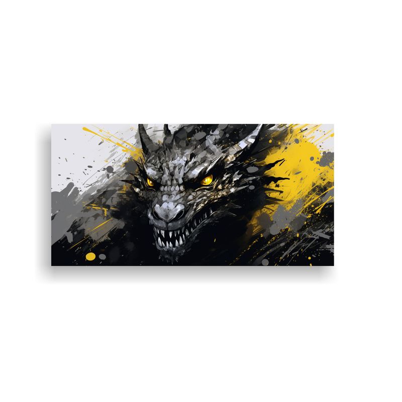 GENERICO - Cuadro Decorativo Lienzo Moderno Con Dragón En 80x40 Cm