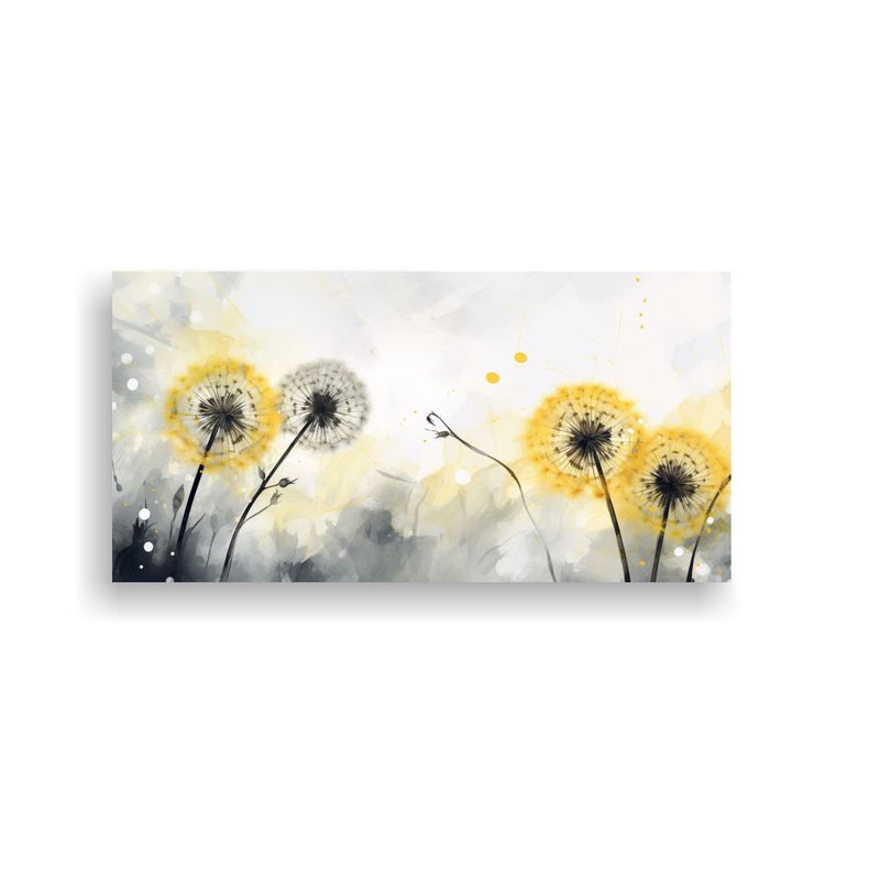 GENERICO - Pintura Abstracta De Diente De León Amarillo Y 80x40 Cm