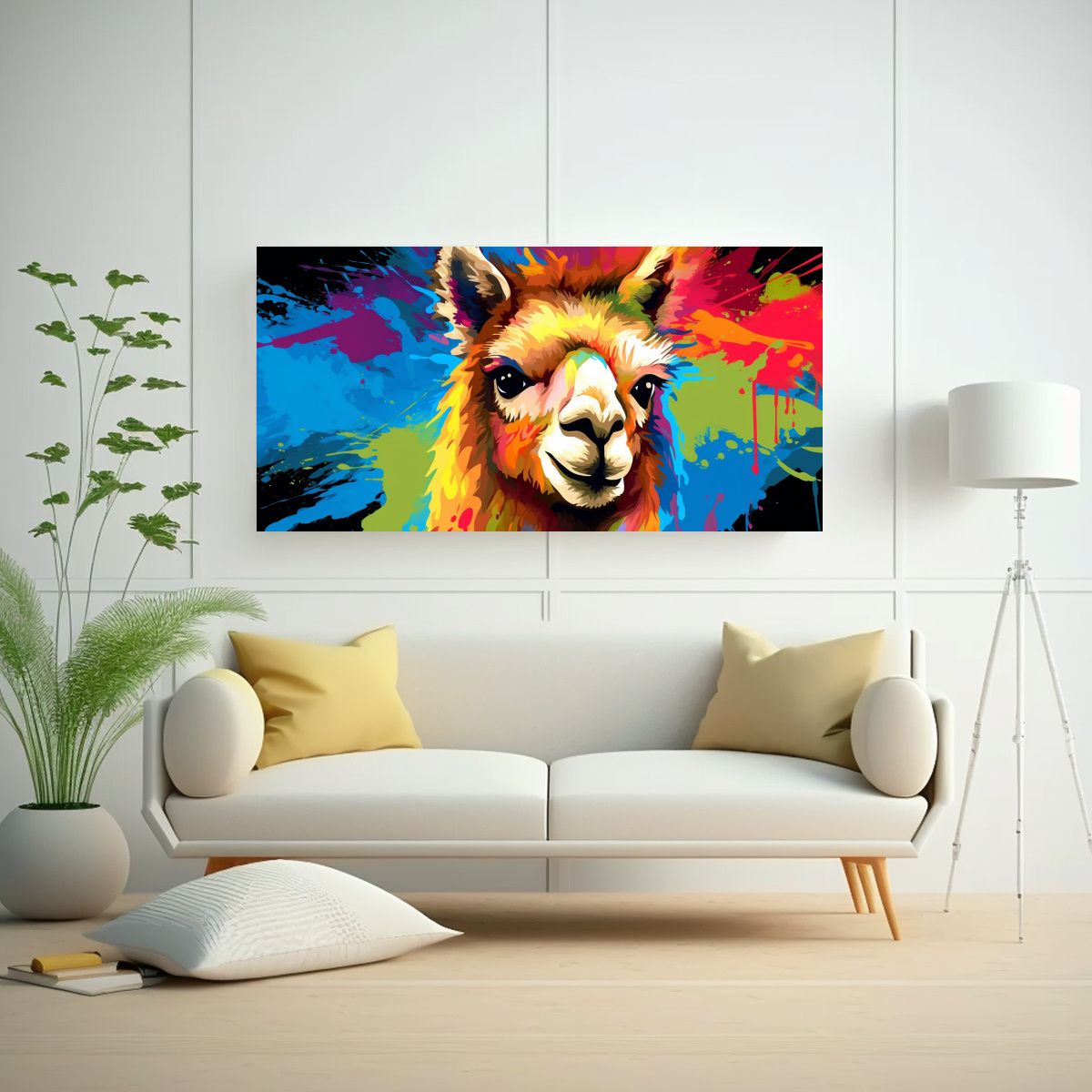 GENERICO - Pintura Decorativa De Alpaca En Colores Del 80x40 Cm