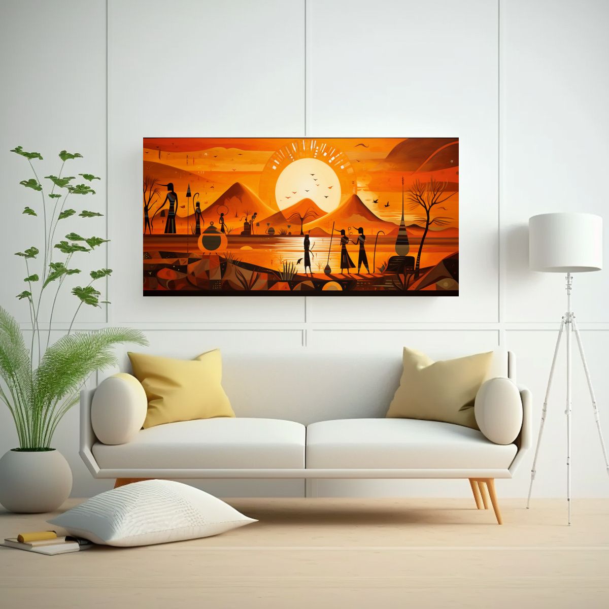 GENERICO - Cuadro Época Galería Egipto Antiguo 80x40 Cm