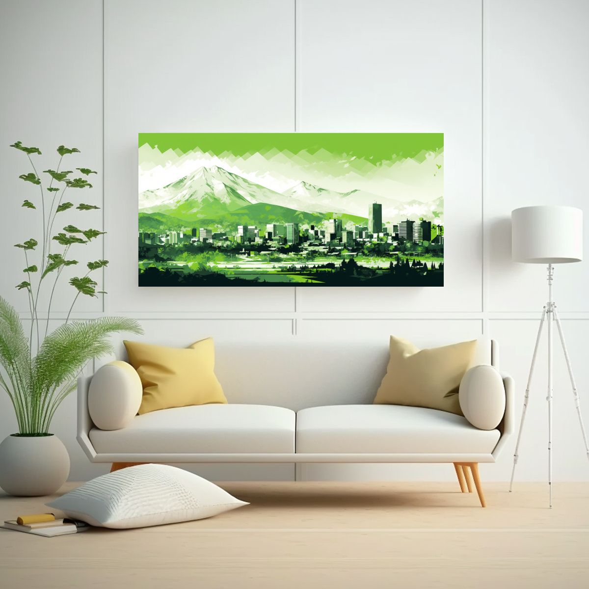 GENERICO - Cuadro Estética De Santiago En Chile En Colores 100x50 Cm