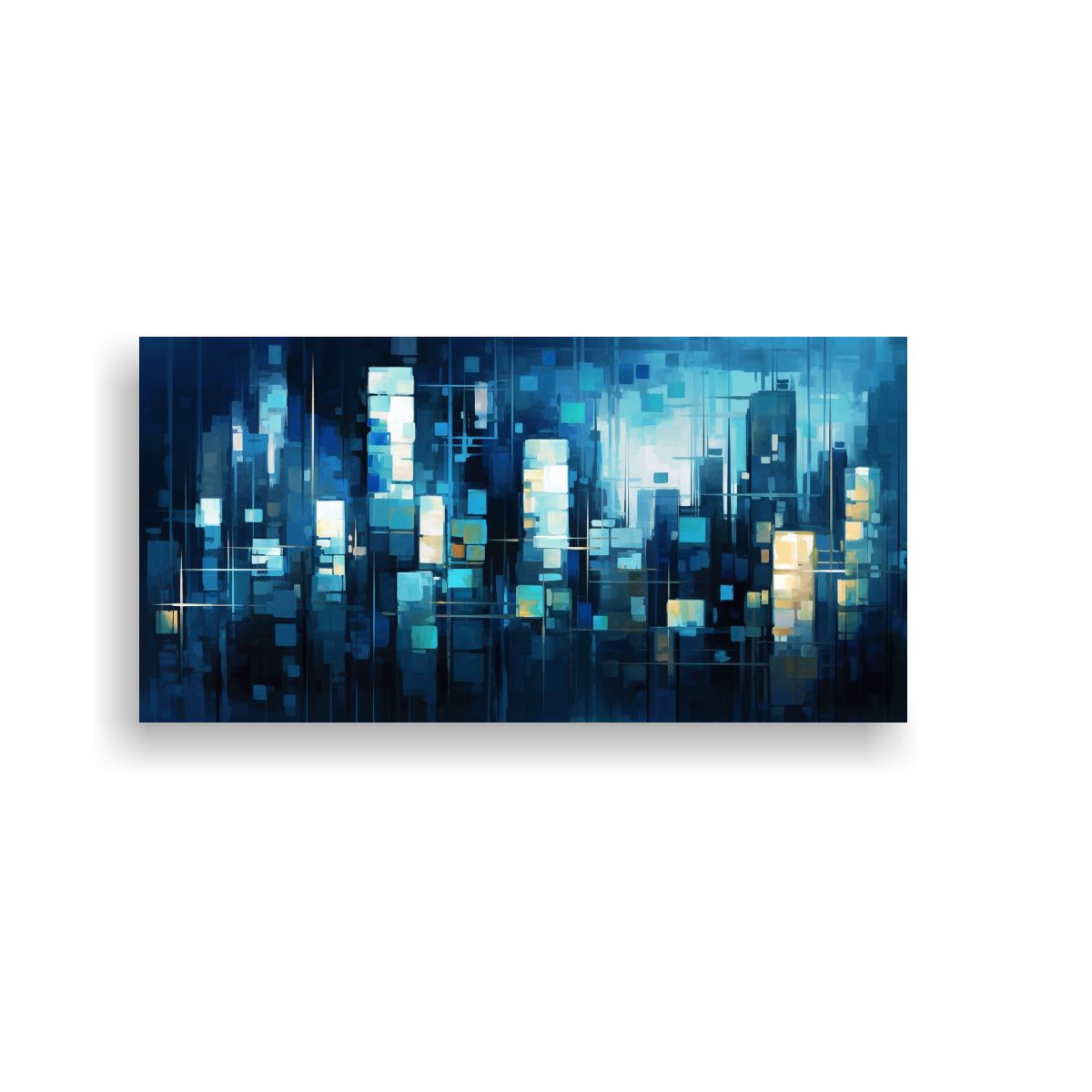 GENERICO - Pinturas Decorativas De Ciudad Nocturna Azul Y 60x30 Cm