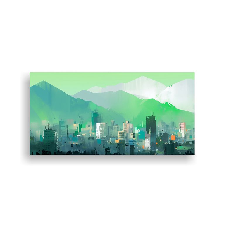 GENERICO - Cuadro Impresionante De Santiago En Chile En 60x30 Cm