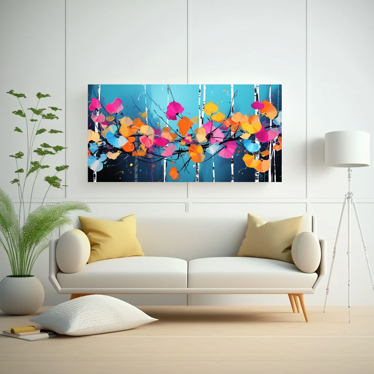GENERICO - Pintura Decorativa Tela En Bastidor Árbol De 100x50 Cm
