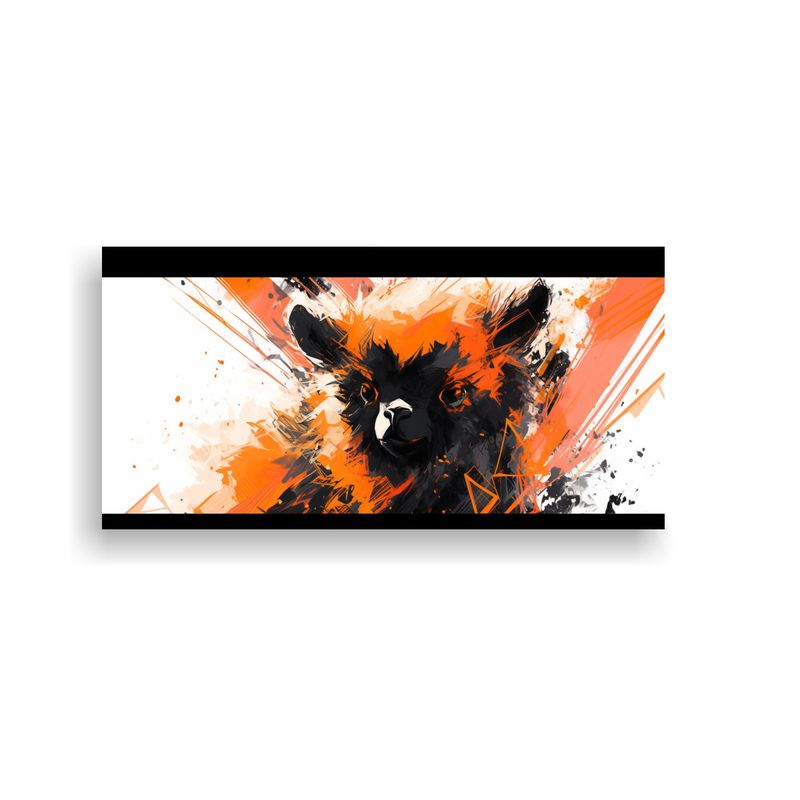 GENERICO - Cuadro Abstracto Alpaca En Colores Naranja Y 100x50 Cm