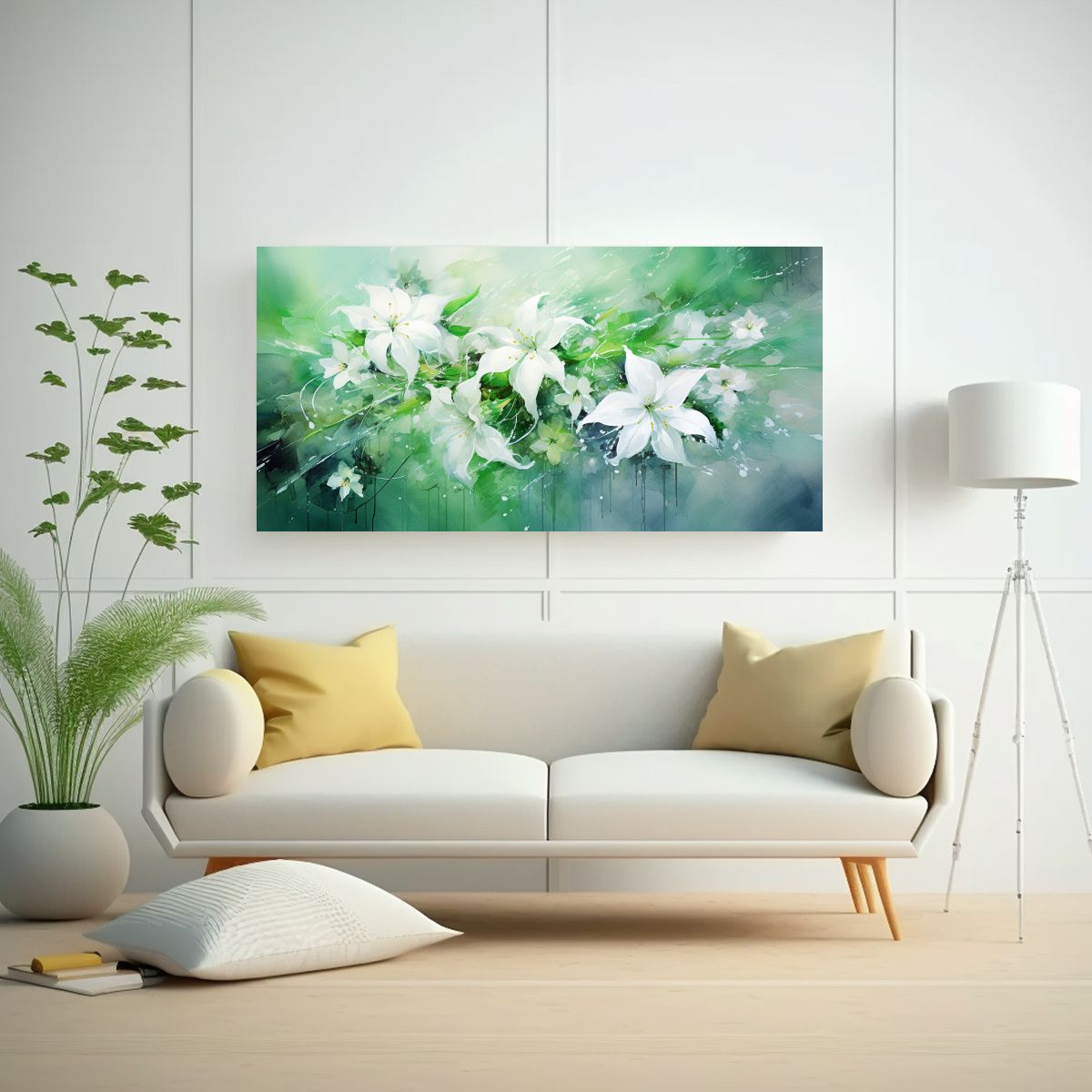 GENERICO - Pintura Decorativa Lienzo Patron Intenso Flores 80x40 Cm