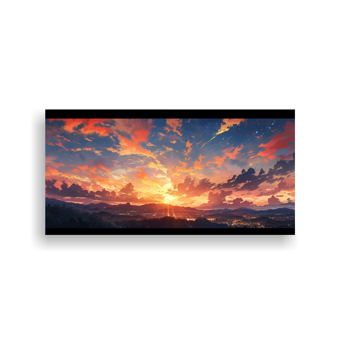 GENERICO - Pinturas Abstractas De Amaneceres Y Atardeceres 80x40 Cm