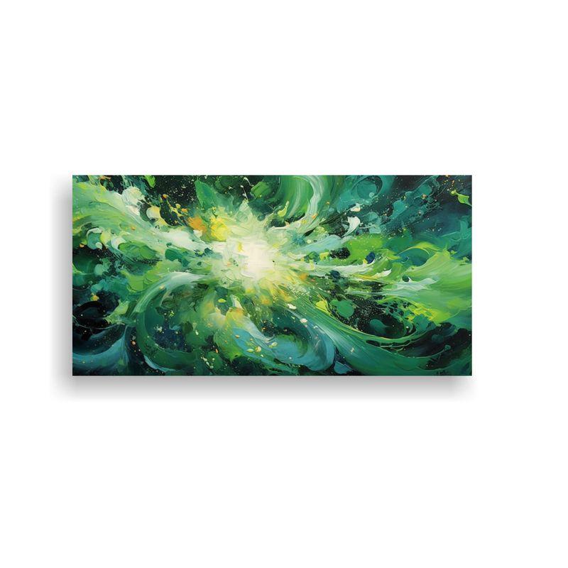 GENERICO - Cuadro Abstracto Verde Esmeralda Sensibilidad 80x40 Cm