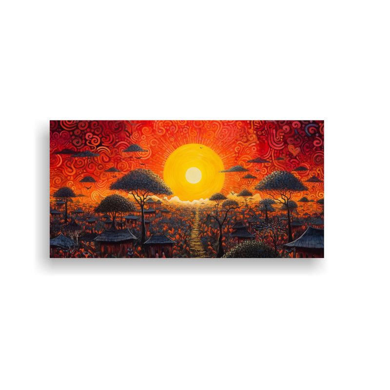 GENERICO - Cuadro Alta Calidad Amanecer En Isla De Bali 60x30 Cm