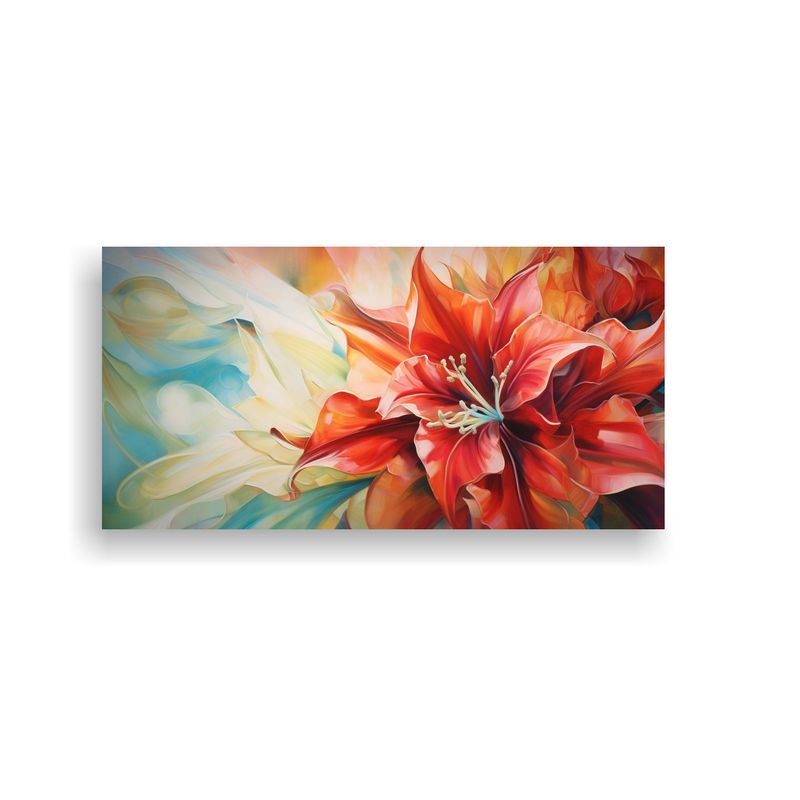 GENERICO - Cuadro Acuarela Abstracto Flores Amaryllis 100x50 Cm