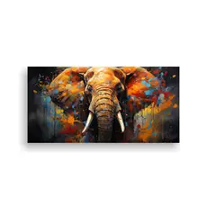 GENERICO - Pintura Al Estilo óleo De Elefante Abstracto 80x40 Cm