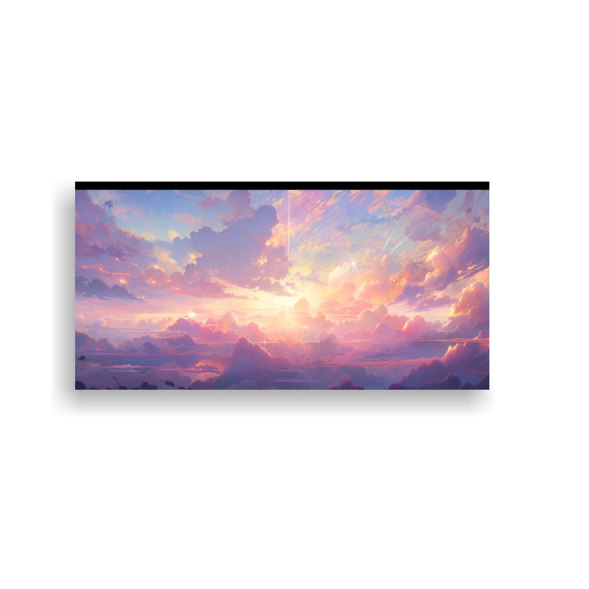 GENERICO - Cuadro Impreso Abstracto Reflejo De Cielo Mañana 80x40 Cm