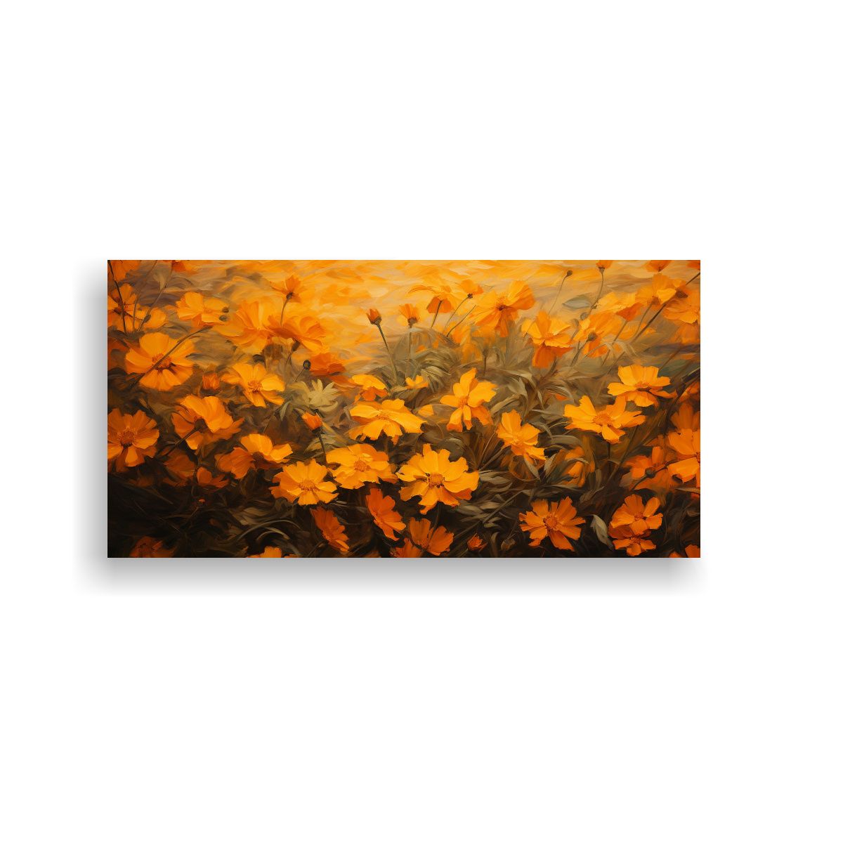 GENERICO - Pintura Abstracta Relieve De Hierbas De Caléndula 60x30 Cm