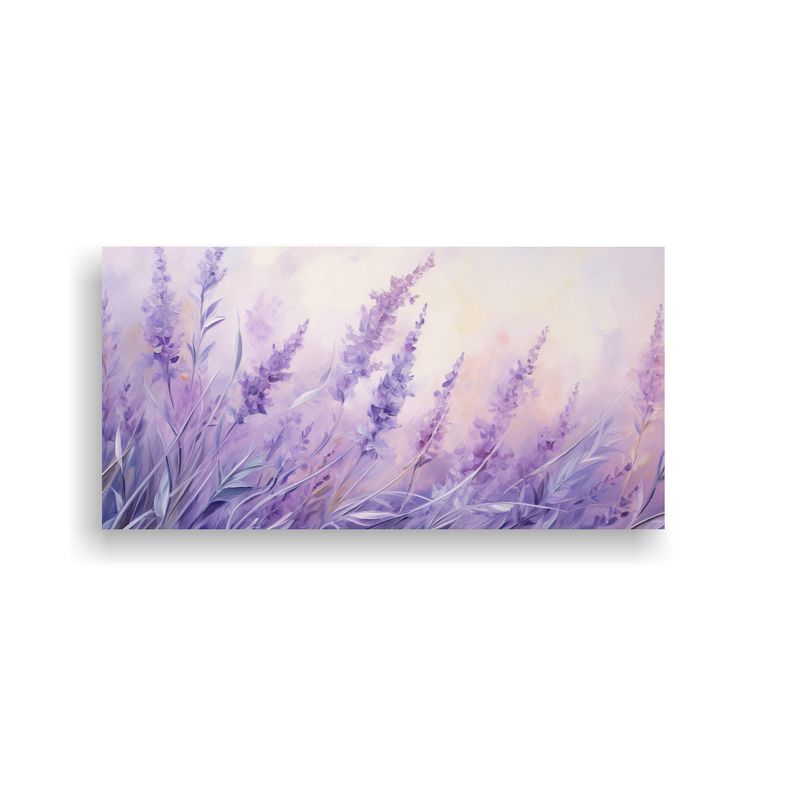 GENERICO - Pintura Abstracta De Hierbas En Tono Lavanda 100x50 Cm