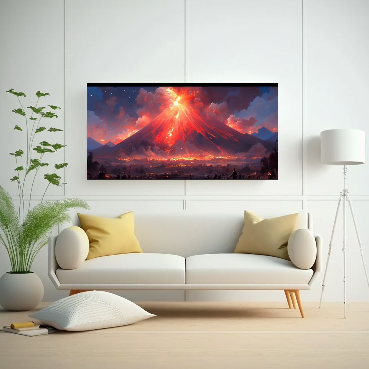 GENERICO - Cuadro Fotografía Esquema Volcán Colores 100x50 Cm