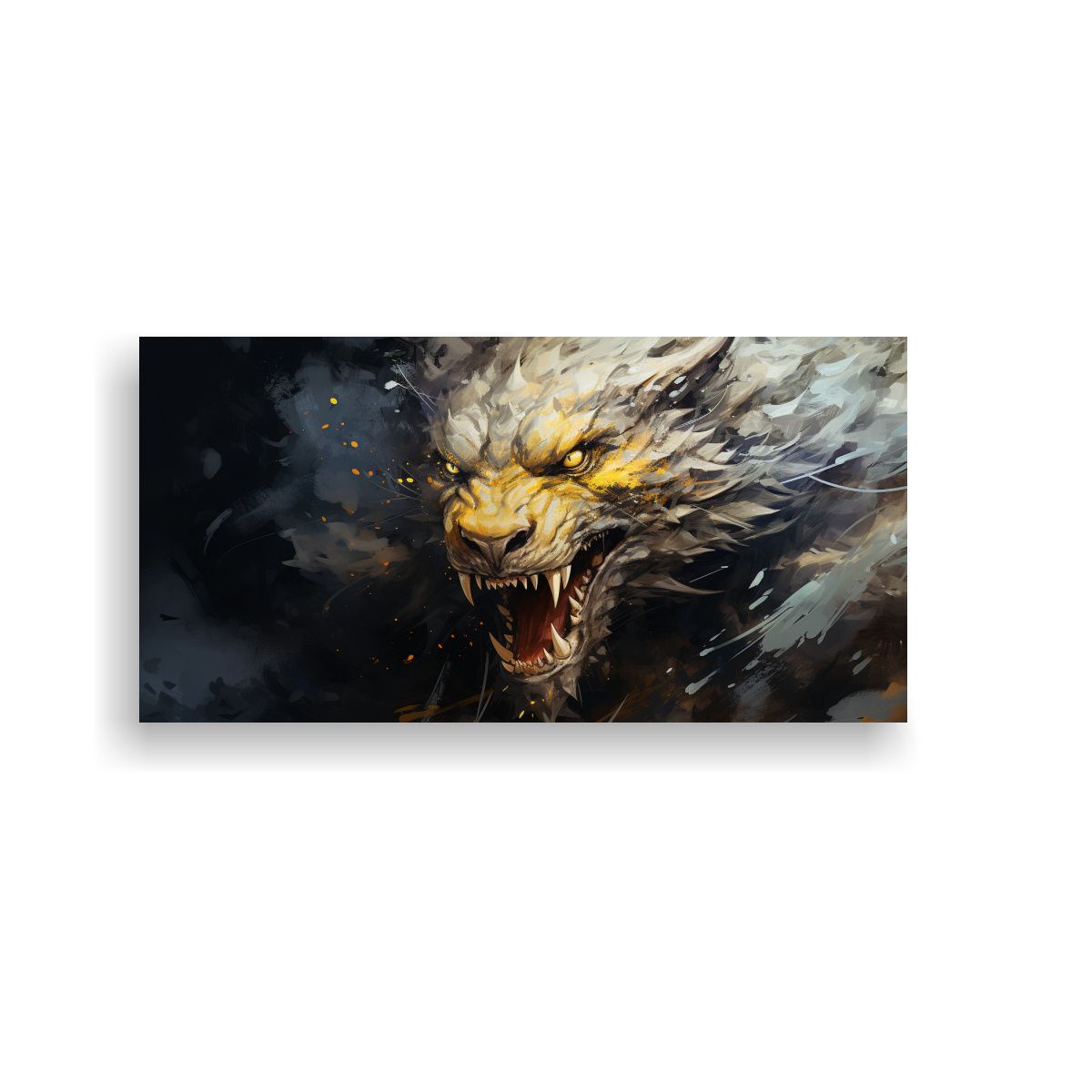 GENERICO - Lienzo Decorativo Majestuoso Dragón En Colores 100x50 Cm