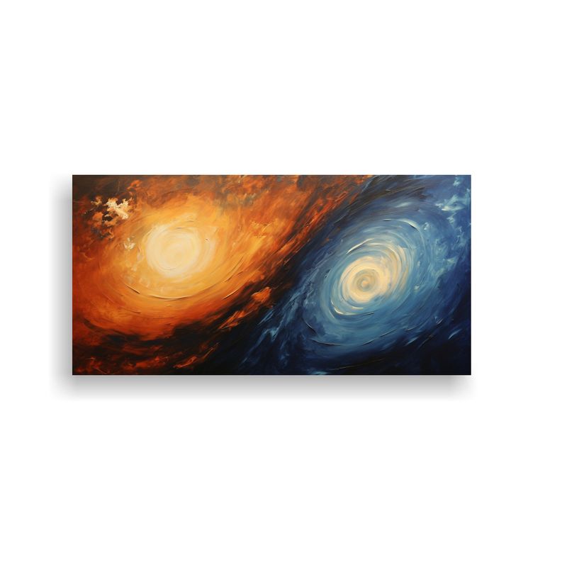 GENERICO - Arte De Pared Diseño Obra Maestra Espiral Azul Y 100x50 Cm