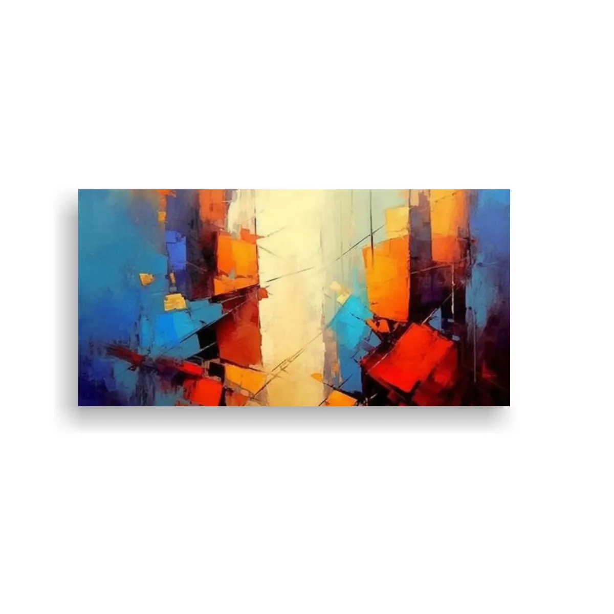 GENERICO - Cuadro Abstracto De Líneas Finas Para 80x40 Cm