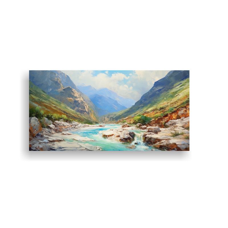 GENERICO - Cuadro Decorativo De Un Arroyo Bajo El Cielo Azul 60x30 Cm
