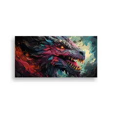 GENERICO - Fantástica Pintura De Dragón En Colores 60x30 Cm