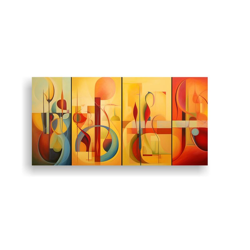 GENERICO - Cuadros Abstractos De Alta Calidad Con Reflejo En 80x40 Cm